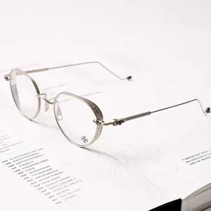 Chrome Hearts クロムハーツ VAGASOREASS ブラッシュドシルバー ラウンド メガネフレーム Chrome Hearts 012