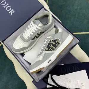 ディオール DIOR B27 ロートップスニーカー グレー/ホワイト カーフスキン（3SN272ZIR_H165）