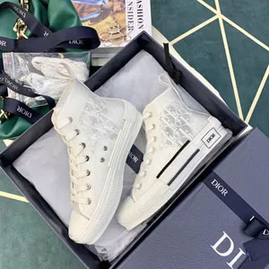 ディオール Dior Oblique B23 ハイカットスニーカー ホワイトキャンバスシューズ（3SH118YNT_H060）