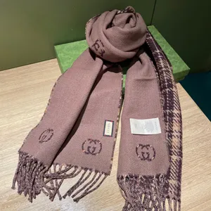 グッチ  GUCCI チェックジャカードスカーフ パープル（643208 4GAAB）