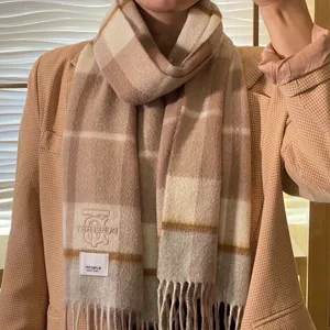 【Burberry】バーバリー  カシミアスカーフ ライトブラウン（Burberry 032）