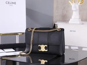 CELINE セリーヌ ミディアム CELINE ヴィクトワール バッグ / サプル グレインドカーフスキン ブラック（115853FDU.38NO）