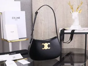 CELINE セリーヌ ミディアム ティリー バッグ / シャイニーカーフスキン ブラック（115703BF4.38NO）