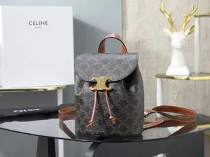 CELINE セリーヌ CELINE ボニー バックパック / トリオンフキャンバス＆カーフスキン タン（118702CAS.04LU）