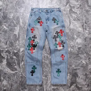 Chrome Hearts Chrome Hearts スターリースカイ スリーカラーレザー リミテッドエディション ランバージャックパンツ ブルー （Chrome Hearts 114）