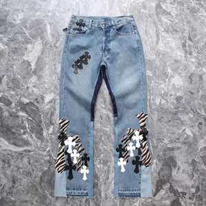 Chrome Hearts CH Limited スライトリーフレアクロスジーンズ ブルー（Chrome Hearts 106）