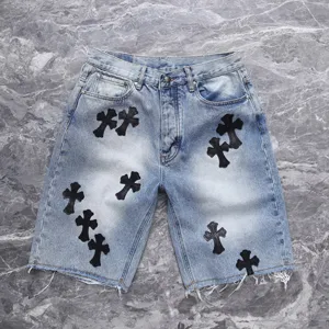 Chrome Hearts CH リミテッドエディション クロス デニムショーツ ライトブルー（Chrome Hearts 101）