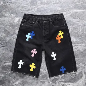 Chrome Hearts CH リミテッドエディション クロス デニムショーツ ブラック（Chrome Hearts 100）