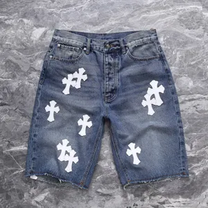 Chrome Hearts CH限定版 クロスステッチ デニムショーツ ブルー（Chrome Hearts 99）