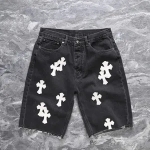 Chrome Hearts CH限定版 クロスステッチ デニムショーツ ブラック（Chrome Hearts 98）