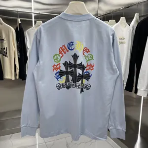 Chrome Hearts 2024年秋冬新作 プリント ロングスリーブ リブTシャツ ライトブルー（Chrome Hearts 41）