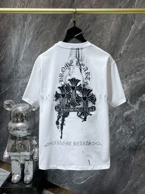 Chrome Hearts 25ss Chrome Hearts 刺繍 オーバーラップクロス プリント 半袖 ブラック（Chrome Hearts 175）