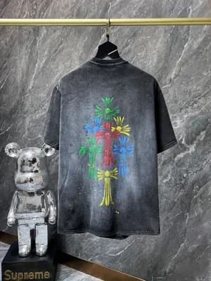 Chrome Hearts 25ss グラフィティカラークロス ピュアハンドペイント ショートスリーブ ブラック（Chrome Hearts 167）