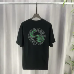 Chrome Hearts 2025ss 春夏の新作 300g双糸 ピュアコットン ユニセックス 半袖Tシャツ ブラック（Chrome Hearts 60）