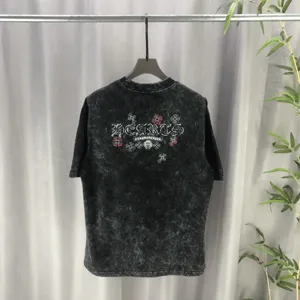 Chrome Hearts 2025ss 春夏の新作 300g双糸 ピュアコットン ユニセックス 半袖Tシャツ ブラック（Chrome Hearts 53）