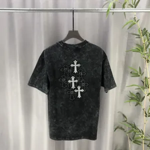 Chrome Hearts 2025ss 春夏の新作 300g双糸 ピュアコットン ユニセックス 半袖Tシャツ ブラック（Chrome Hearts 52）