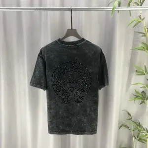 Chrome Hearts 2025ss 春夏の新作 300g双糸 ピュアコットン ユニセックス 半袖Tシャツ ブラック（Chrome Hearts 51）