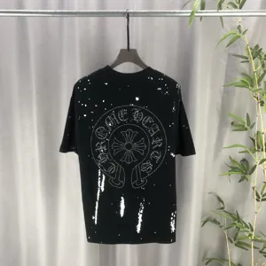 Chrome Hearts 2025ss 春夏の新作 300g双糸 ピュアコットン ユニセックス 半袖Tシャツ ブラック（Chrome Hearts 50）