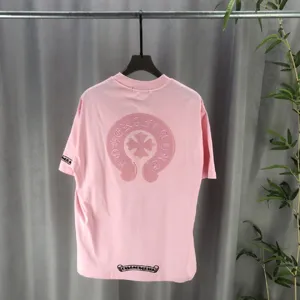 Chrome Hearts 2025ss 春夏の新作 300g双糸 ピュアコットン ユニセックス 半袖Tシャツ ピンク（Chrome Hearts 44）
