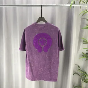 Chrome Hearts 2025ss 春夏の新作 300g双糸 ピュアコットン ユニセックス 半袖Tシャツ パープル（Chrome Hearts 43）
