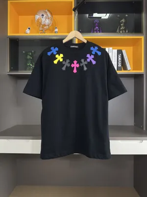 Chrome Hearts 2025春夏新作 クロスパッチ ウォッシュドスプレー加工 半袖Tシャツ ブラック（Chrome Hearts 21）