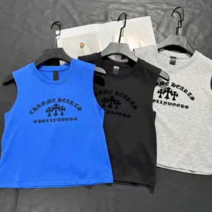 Chrome Heart フロッキングシリーズ レディース ノースリーブベスト 3色（Chrome Hearts 1）