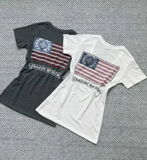新モデル入荷！Chrome Heart 新作フラッグロゴ半袖Tシャツ ホワイト&ブラック 2色（Chrome Hearts 4）