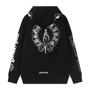 Chrome Heart 欧米トレンドブランドのカートゥーン柄スウェットシャツ ウォッシュドブラック（Chrome Hearts 26）