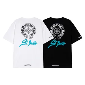 Chrome Heart ホースシュープリントロゴ スモールポケットTシャツ ブラック＆ホワイト（Chrome Hearts 36）