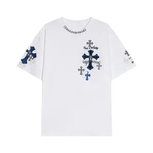 Chrome Heart クロス刺繍 サンスクリットロゴ プリントTシャツ ブラック＆ホワイト（Chrome Hearts 32）