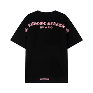 Chrome Heart サンスクリット サクラ ピンク 半袖Tシャツ ウォッシュドブラック（Chrome Hearts 27?）