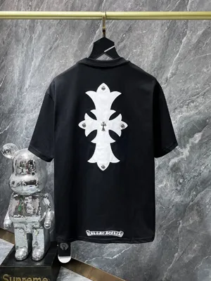 Chrome Hearts 25SS レター刺繍レザー半袖Tシャツ ブラック（Chrome Hearts 165）