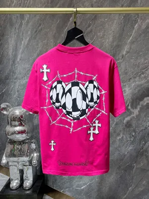 Chrome Hearts 25ss Matty Boy メッシュ グラフィティ 半袖Tシャツ ピンク（Chrome Hearts 162）
