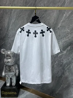 Chrome Hearts 25SS  ハンドメイドステッチ レザークロス 半袖Tシャツ ホワイト（Chrome Hearts 159）
