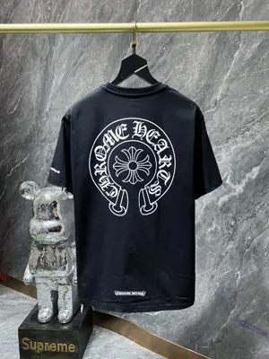 Chrome Hearts 25SS クラシック ホースシュー クロス フラワー サンスクリット ショートスリーブTシャツ ブラック（Chrome Hearts 150）