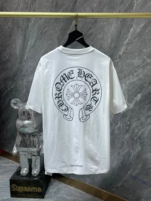 Chrome Hearts 25SS クラシック ホースシュー クロス フラワー サンスクリット ショートスリーブTシャツ ホワイト（Chrome Hearts 149）