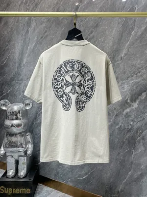 Chrome Hearts 25ss ディストレスト ホースシュークロス サンスクリット ショートスリーブTシャツ ベージュ（Chrome Hearts 130）