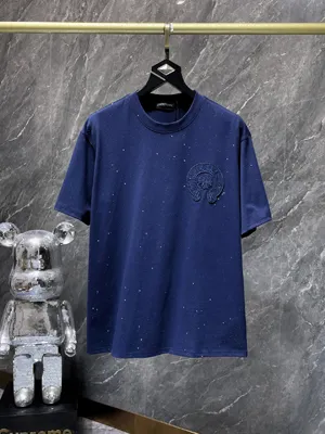 Chrome Hearts 25SS ホースシュー刺繍 ゴールドスタンプ ベビーブレス 半袖Tシャツ ブルー（Chrome Hearts 122）