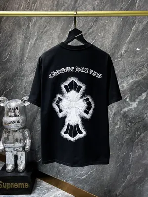 Chrome Hearts 25ss クローム刺繍 サンスクリットクロス プリント 半袖Tシャツ ブラック（Chrome Hearts 118）