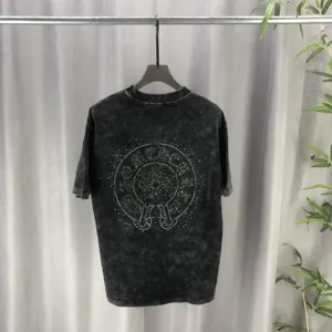 Chrome Hearts 2025ss 春夏の新作 300g双糸 ピュアコットン ユニセックス半袖ポロシャツ ブラック（Chrome Hearts 69）