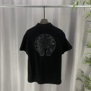 Chrome Hearts 2025ss 春夏の新作 300g双糸 ピュアコットン ユニセックス半袖ポロシャツ ブラック（Chrome Hearts 67）