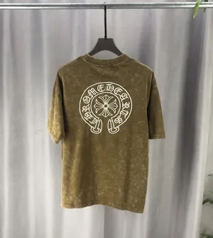 Chrome Hearts 2025ss 春夏の新作 300g双糸 ピュアコットン ユニセックス半袖Tシャツ ターメリックイエロー（Chrome Hearts 64）