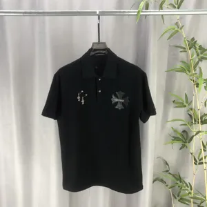 Chrome Hearts 2025ss 春夏の新作 300g双糸 ピュアコットン ユニセックス 半袖ポロシャツ ブラック（Chrome Hearts 62）