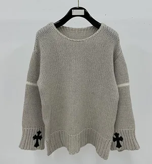 Chrome Hearts チャンキーニードル ラウンドネック ニットセーター グレー（Chrome Hearts 196）