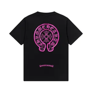 Chrome Hearts 25ss 新作 刺繍入り ホースシュープリント 半袖Tシャツ ブラック（Chrome Hearts 211）