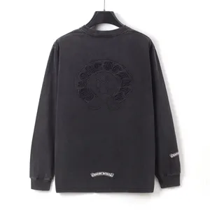 Chrome Hearts ホースシュープリント クロス サンスクリット 刺繍 プルオーバー 長袖 スウェットシャツ ブラック（Chrome Hearts 207）