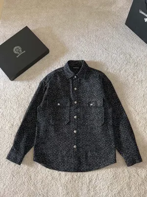 Chrome Hearts 25ss 新作 ジャカード フルプリント レターロゴ デニムジャケット ユニセックス ブラック（Chrome Hearts 227）