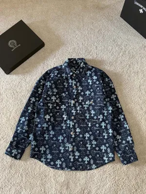 Chrome Hearts 25ss 新作 ジャカード フルプリント レターロゴ デニムジャケット ユニセックス ブルー（Chrome Hearts 224）