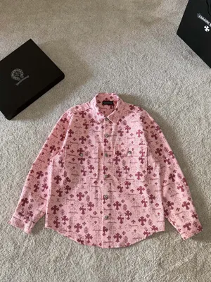 Chrome Hearts 25ss 新作 ジャカード フルプリント レターロゴ デニムジャケット ユニセックス ピンク（Chrome Hearts 225）