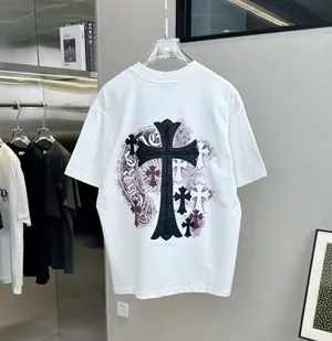 Chrome Hearts 2025ss 春夏新作 ホースシュープリント カラークロス 半袖Tシャツ ユニセックス ホワイト（Chrome Hearts 232）
